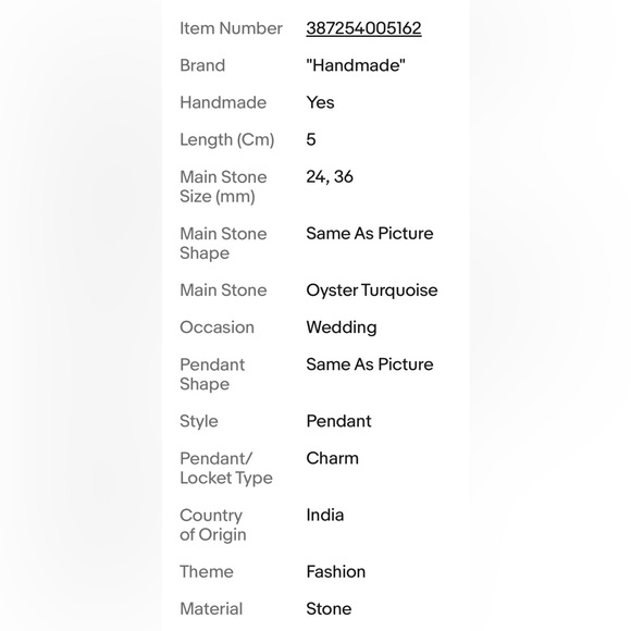 OYSTER TURQUOISE PENDANT - Picture 6 of 7